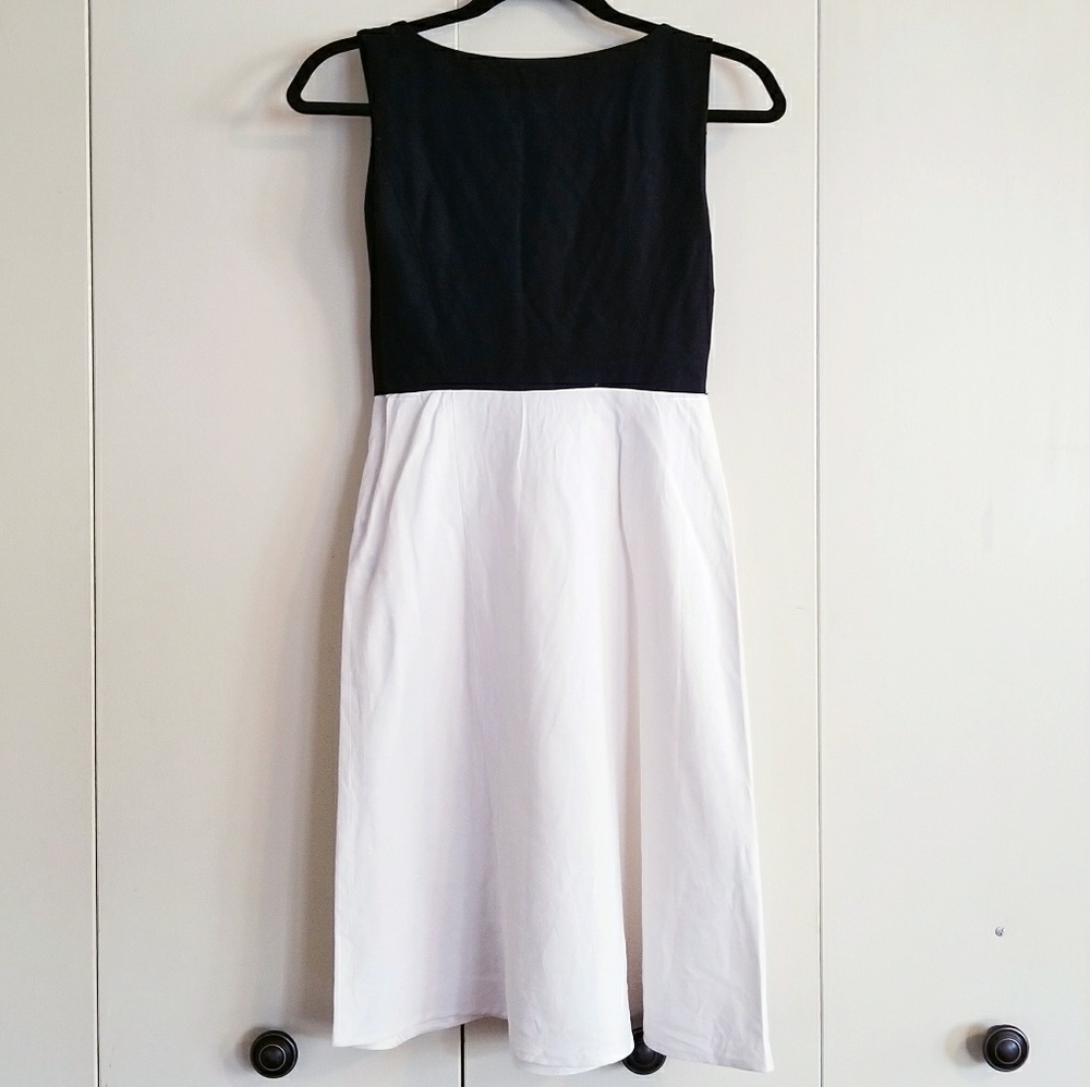LOFT Petites Colorblock Linen Blend Dress - Picture 3 of 6